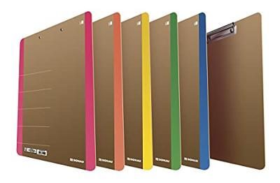 DONAU klemplaat, A4, hardboard karton, staand, bruin-oranje