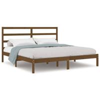 Bedframe massief grenenhout honingbruin 200x200 cm - thumbnail