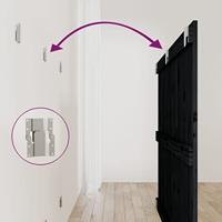 Wandhoofdbord 147x3x90 cm massief grenenhout zwart - thumbnail