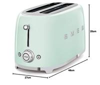 SMEG - Broodrooster - TSF02PGEU Broodrooster 2x4 Groen - thumbnail