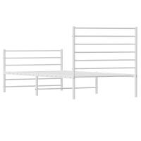 Bedframe met hoofd- en voeteneinde metaal wit 90x200 cm - thumbnail