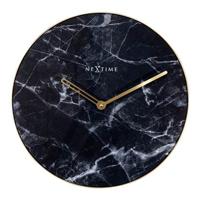 NeXtime NE-8189ZW Wandklok Marble Ø 40 Cm Zwart - thumbnail