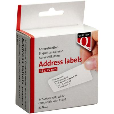 Label etiket quantore 11352 54mmx25mm retour wt Label etiket quantore 11352 54mmx25mm retour wt