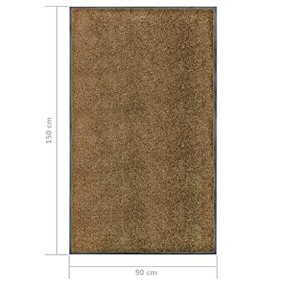 Deurmat wasbaar 90x150 cm bruin - thumbnail