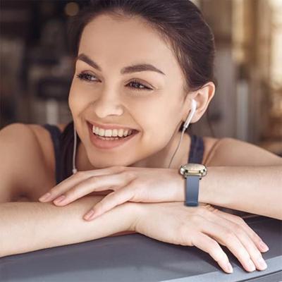 By Qubix - Siliconen bandje - Blauwgrijs - Compatible met Garmin Lily 2 - Compatible Garmin bandje