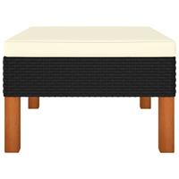 Voetenbank poly rattan en massief eucalyptushout - thumbnail