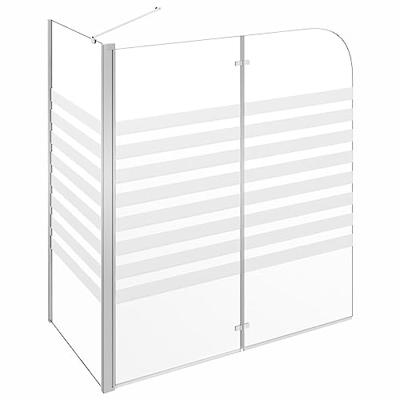 VidaXL Badwand gestreept 120x68x130 cm gehard glas