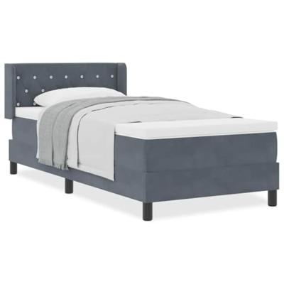 Boxspringbed met matras fluweel donkergrijs 100x200 cm