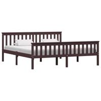 Bedframe massief grenenhout donkerbruin 180x200 cm - thumbnail