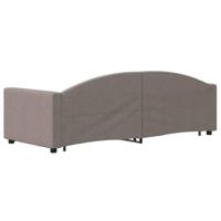 Slaapbank met onderschuifbed 80x200 cm stof taupe - thumbnail