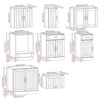 8-delige Keukenkastenset Kalmar bewerkt hout zwart - thumbnail
