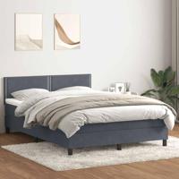 Boxspring met matras en LED fluweel donkergrijs 140x220 cm - thumbnail