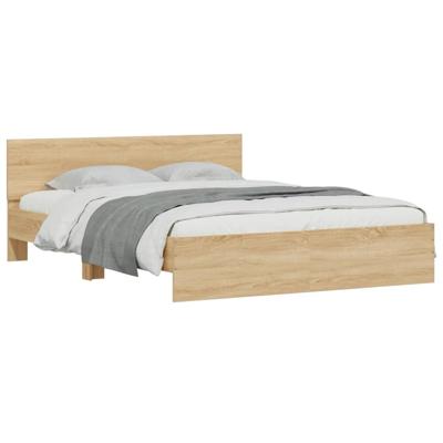 Bedframe met hoofdeinde sonoma eikenkleur 200x200 cm