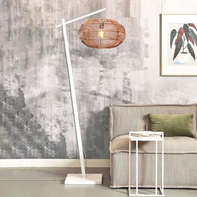 GOOD&MOJO Vloerlamp 'Madeira' Bamboe en rotan, 176cm, kleur Naturel/Wit GOOD&MOJO Vloerlamp 'Madeira' Bamboe en rotan, 176cm, kleur Naturel/Wit