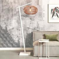 GOOD&MOJO Vloerlamp 'Madeira' Bamboe en rotan, 176cm, kleur Naturel/Wit - thumbnail