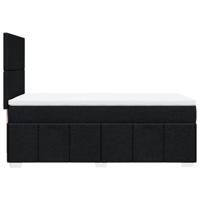 Boxspring met matras stof zwart 140x190 cm - thumbnail