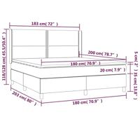 Boxspring met matras stof donkerbruin 180x200 cm - thumbnail