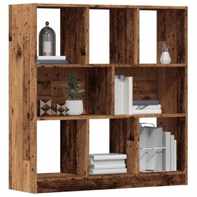 Boekenkast 97,5x29,5x100 cm bewerkt hout oud houtkleurig
