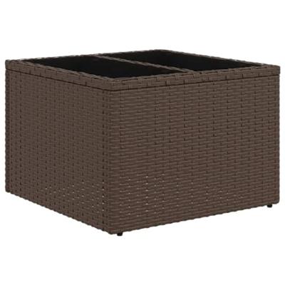6-delige Loungeset met kussens poly rattan bruin
