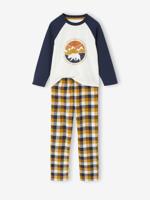Flanellen jongenspyjama Beer okergeel - thumbnail