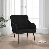 Fauteuil 63x76x80 cm fluweel zwart - thumbnail