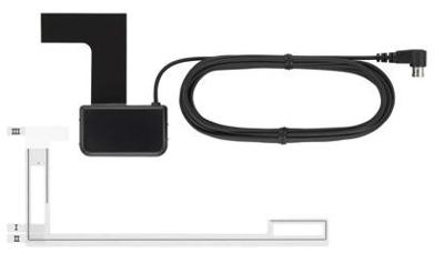 Kenwood DAB-antenne CX-DAB1 schijflijm antenne voor alle DAB/DAB+ apparaten met SMB-aansluiting, fantoomvoeding 9-16 volt, zwart