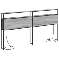 Opberghoofdbord met plank Grijs sonoma 200 cm Bewerkt hout - thumbnail
