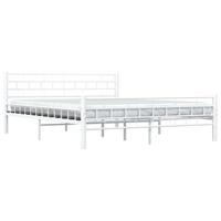 Bedframe metaal wit 160x200 cm - thumbnail