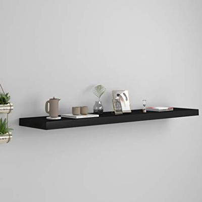 VidaXL Wandschap zwevend 120x23,5x3,8 cm mdf zwart VidaXL Wandschap zwevend 120x23,5x3,8 cm mdf zwart