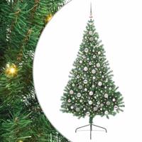 VidaXL Kunstmatig voorverlicht kerstboom met 300 led groen 210 cm pvc - thumbnail