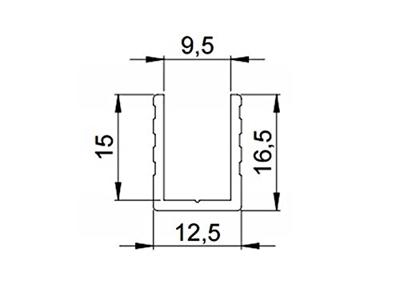 Adam Hall Aluminium U-profiel 9,5mm