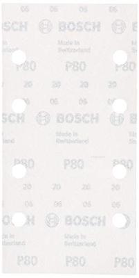 Bosch Accessories 2609256A82 Oscillerend schuurpapier Met klittenband, Geperforeerd Korrelgrootte (num) 80 (l x b) 185 mm x 93 mm 10 stuk(s)