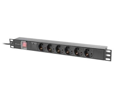 Lanberg PDU-06F-0200-IEC-BK energiedistributie 6 AC-uitgang(en) 1U Zwart Lanberg PDU-06F-0200-IEC-BK energiedistributie 6 AC-uitgang(en) 1U Zwart