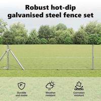 VidaXL Afrasteringspaal zilver 50 x 0,4 m (19 x 19 mm gaas) staal - thumbnail