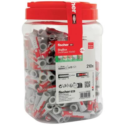 Fischer 570550 DuoPower Deuvelset 50 mm 10 mm 210 stuk(s)