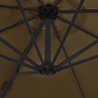 Zweefparasol met stalen paal 300 cm taupe - thumbnail