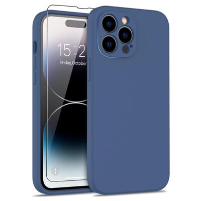 Lunso - iPhone 15 Pro - Hoesje Flexibel silicone Backcover - Donkerblauw Lunso - iPhone 15 Pro - Hoesje Flexibel silicone Backcover - Donkerblauw