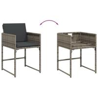 9-delige Tuinset met kussens poly rattan grijs - thumbnail