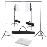Fotostudioset met softboxlampen en achtergrond - thumbnail