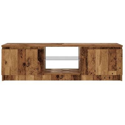 Tv-meubel met LED 120x30x36 cm bewerkt hout oud hout