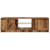 Tv-meubel met LED 120x30x36 cm bewerkt hout oud hout - thumbnail