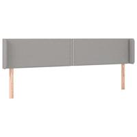 Hoofdbord LED 203x16x78/88 cm stof lichtgrijs - thumbnail