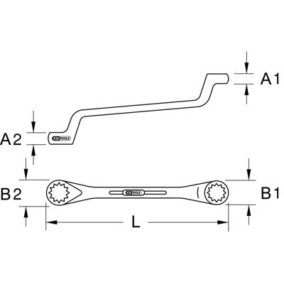 KS Tools 517.0872 Dubbele ringsleutel Sleutelbreedte (metrisch) 8 - 9 mm