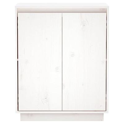 Dressoir 60x34x75 cm massief grenenhout wit
