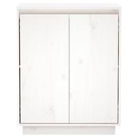 Dressoir 60x34x75 cm massief grenenhout wit - thumbnail