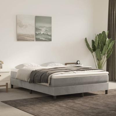 Pocketveringmatras medium 140x200x20 cm fluweel lichtgrijs