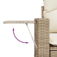 6-delige Loungeset met kussens poly rattan beige - thumbnail