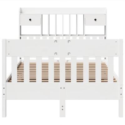 Bedframe zonder matras massief grenenhout wit 135x190 cm