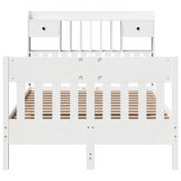 Bedframe zonder matras massief grenenhout wit 135x190 cm - thumbnail