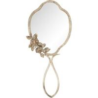 Clayre & Eef Spiegel 25x57 cm Beige Ijzer Rond Bloemen Grote Spiegel - thumbnail